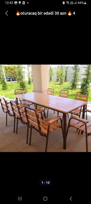 Bağ, çöl masa və oturacaq dəstləri: Bag heyet stol stlu cixdi satiwa toz boya ile kiraskalanir 4 neferik — 8