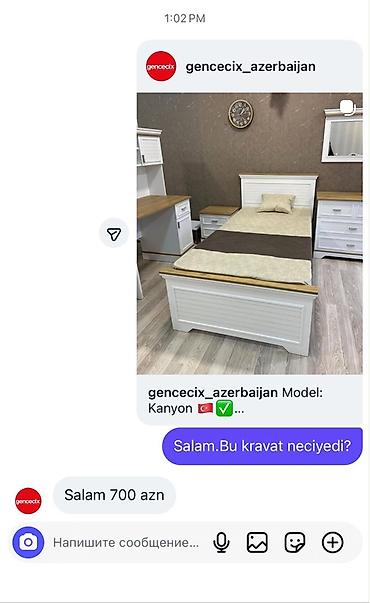 hava dosək: İşlənmiş, Təknəfərlik çarpayı, Bazasız, Matras ilə, Siyirməsiz — 2