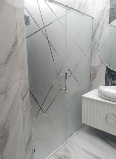 4 d aboylar: Şüşə duş kabinası – sürüşdürmə sistemli - Material: qalın temperli