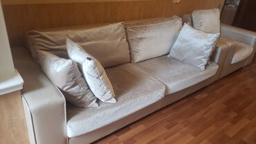Мебель: Диван, Нераскладной, Без подьемного механизма, Ткань