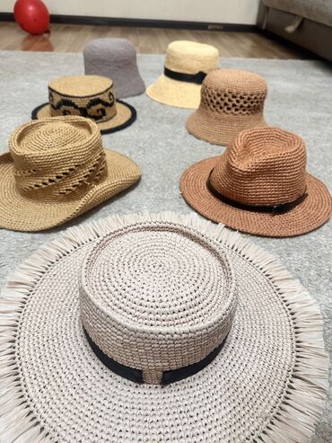 головной убор женский: Шляпа, Панама, Лето, Солома, Вязаная модель
