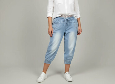 house spodnie jogger damskie: Spodnie 3/4 damskie, rozmiar L