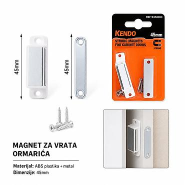 KMT Magnetni držač/graničnik vrata – 45 mm (2 kom) Opis: - Praktičan