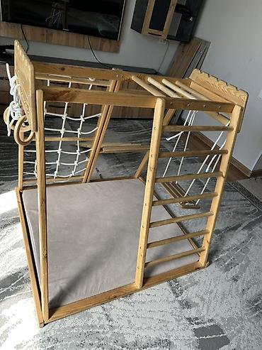 marble run: Детский спортивный комплекс из натурального дерева (домик-манеж) - — 4