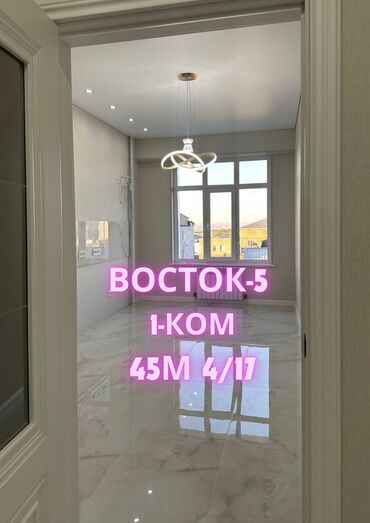 однокомнатная квартира восток 5: 1 комната, 45 м², Элитка, 4 этаж, Дизайнерский ремонт