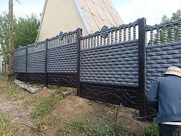 Железобетонные заборные плиты: Железобетонная заборная плита, Длина: 2 м, Высота: 2 м, Толщина: 40 мм, Новый — 2