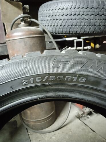 авто шыны: Дөңгөлөктөр монтажда 215 / 55 / R 18, Жай, Колдонулган, Жеңил унаалар