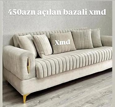 Divanlar: Tek divan – 450 AZN - Müasir dizayn: dərin kapitone tikişlər, qızılı — 38