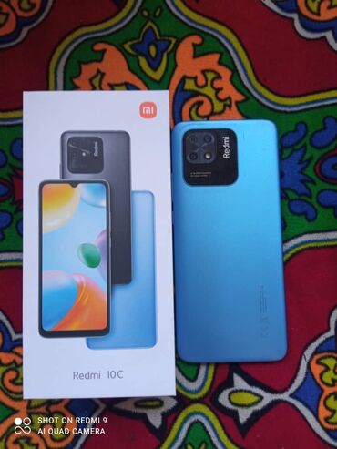 сотка телефон: Redmi, Redmi 10C, Б/у, 128 ГБ, цвет - Голубой, 2 SIM