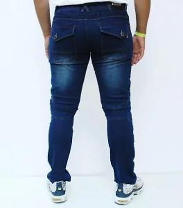 Farmerke: Muške biker farmerke – tamno plavi teksas - Stil: biker/karirano — 22