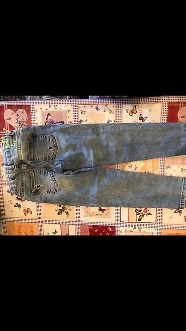 rezin cekme: Uşaq cins şalvarı - Rəng: açıq mavi “washed” effektli - Stil: düz — 3