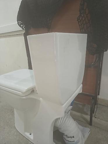 шкаф в ванную: Hamam üçün lavabo və şkaf dəsti - Rəng: ağ - Üst hissə: keramika — 10