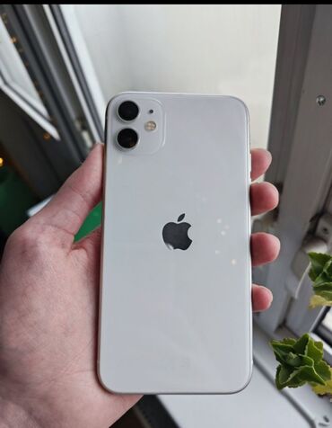 айфон 11 по: IPhone 11, Б/у, 64 ГБ, Белый, Зарядное устройство, Кабель, Коробка, 73 %