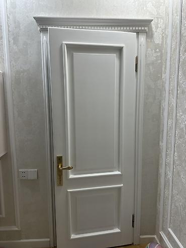 qapi ucun setkalar: Ağ-mat rəng. 210x80 4.5 sm qalınlıq. Şəkildə ruçkalar xaric nə — 3