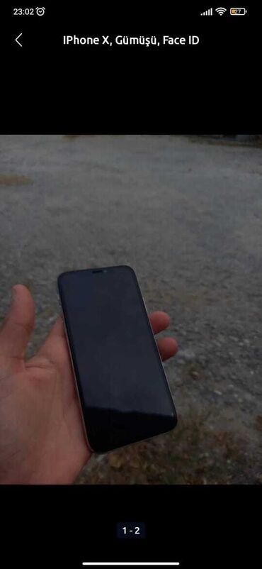 64 gb telefonlar: IPhone X, Gümüşü, Face ID