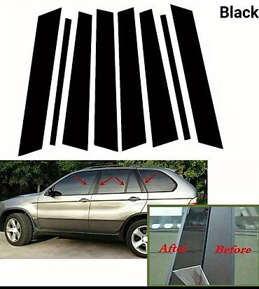 bmw 435i: Bmw x5 e53 üçün qapı sütunu (B‑pillar) örtüyü – qara vinil yapışqan — 2