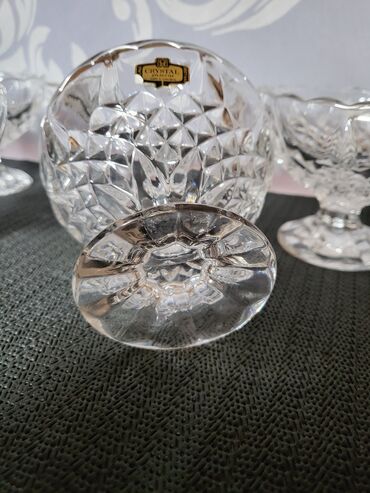 Čaše: Case nove kristal Zajecar za poslastice iz 70ih. Case kristal,za — 9