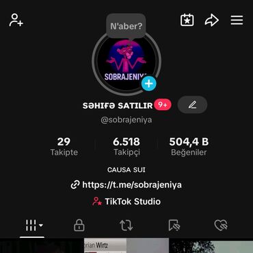 Saipa: TikTok Hesabı Satılır! Profil: @sobrajeniya İzləyici: 6,500 Ümumi