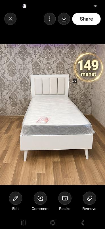 kravat tek neferlik: Tək nəfərlik çarpayı və döşək dəsti - Rəng: ağ - Minimalist, müasir — 1