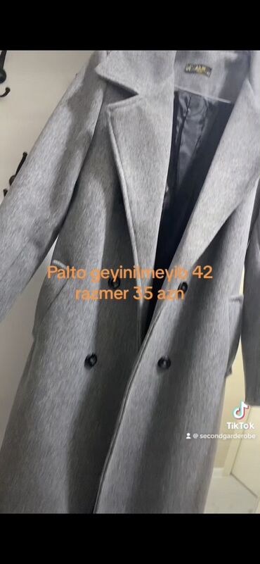 oversayz palto: Palto XL (EU 42), rəng - Boz
