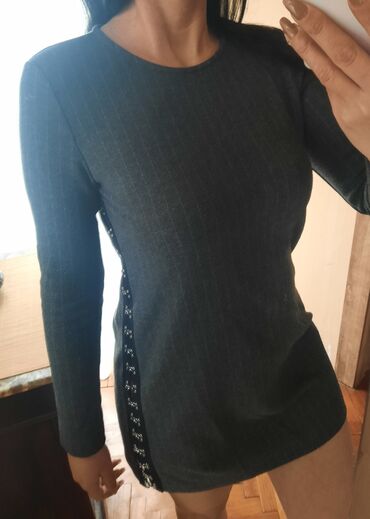 plisirana haljina zara: Zara S (EU 36), color - Grey, Long sleeves