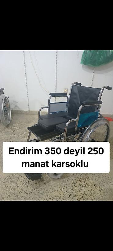 arabası: Klosetli əlil arabası - Paslanmayan metal çərçivə, rahat süngərli — 1