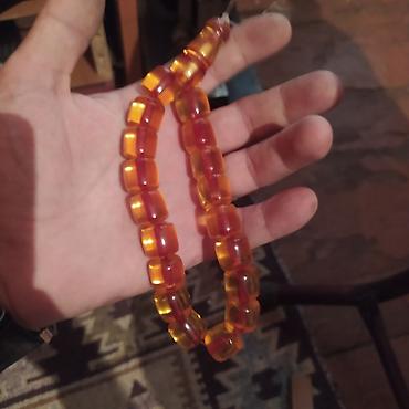 Чётки: Amber rəngli təsbeh/sayğac muncuqlar - Material: şəffaf — 1