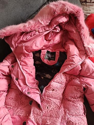bella barnett haljine: Zimska jakna sa kapuljačom – roze L veličina - Duga, topla, prošivena — 2