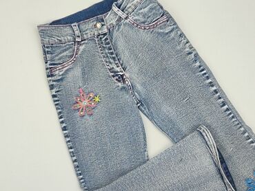 bershka jeansy straight leg: Spodnie jeansowe, 4-5 lat, 110, stan - Dobry