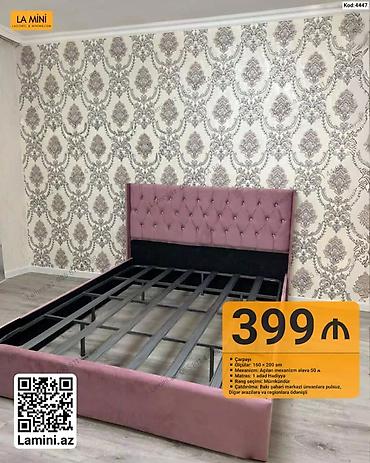 Ev üçün mebel: LA MINI çarpayı - Ölçü: 160 × 200 sm - Başlıq: düyməli, yumşaq — 1