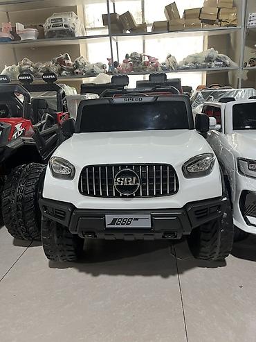 детская машинка: Uşaq üçün elektrikli mini jeep – ağ rəng - Güclü off-road təkərlər — 1