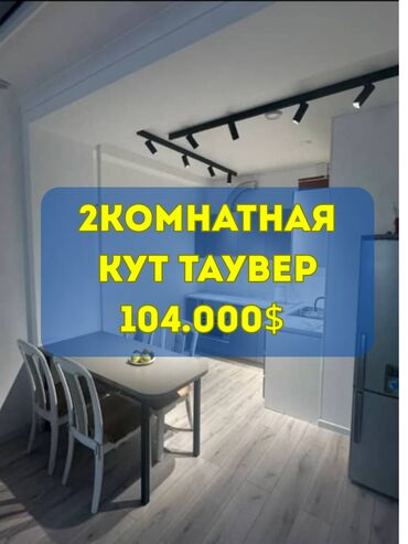 кызыл суу квартира: 2 бөлмө, 67 кв. м, Элитка, 5 кабат, Евроремонт