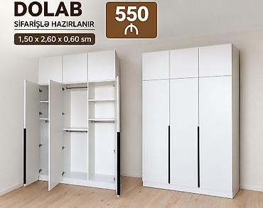 Düz dolab, Yataq otağı üçün, Paltar üçün, Açılan, Korpuslu, 3 qapılı