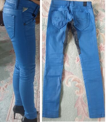 Farmerke: Replay skinny jeans waxed, voskirane farmerke, original. Plava boja — 3