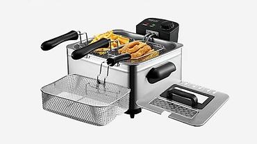 deep fryer: Электрофритюрница из нержавеющей стали с тремя корзинами - Материал — 1