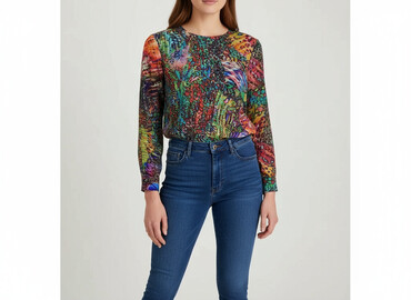 długie bluzki z krótkim rękawem: Women's blouse, size S
