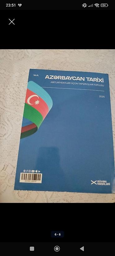 Testlər: Məhsul: “Azərbaycan Tarixi – Abituriyentlər üçün tapşırıqlar toplusu” — 6