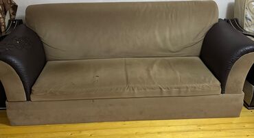 тканевый шкаф для одежды: Диван, Б/у, Раскладной, С подъемным механизмом, Велюровая ткань