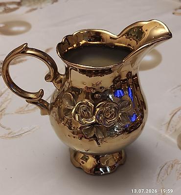 qızıl balıq: Çay dəsti, rəng - Qızılı, Keramika — 3