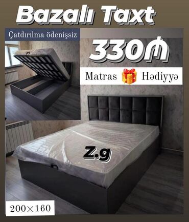 taxt bazalı: Новый, Односпальная кровать, С подъемным механизмом, С матрасом