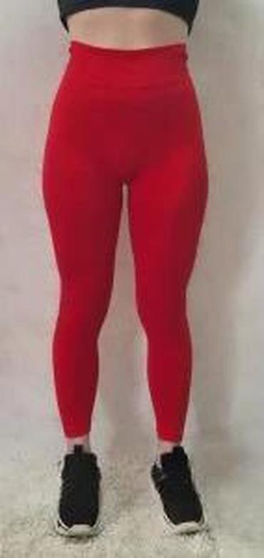 Helanke, biciklistički šortsevi: Crvene ženske helanke sa visokim strukom. Dizajnirane su za udobnost i — 9