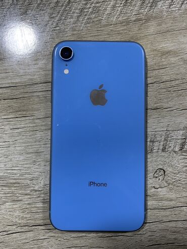 Apple iPhone: IPhone Xr, Б/у, 128 ГБ, Голубой, Защитное стекло, Чехол, 79 %