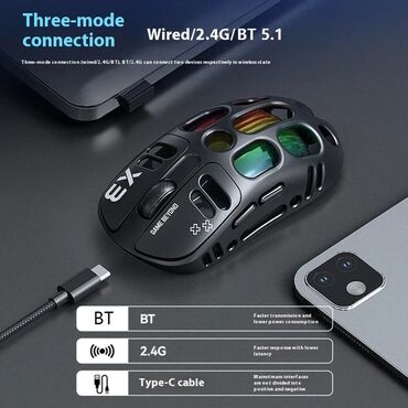 Mauslar: T-WOLF X3 Gaming mouse ●sensor: Paw 3311 ●Qoşulma: Type-C, 2.4G -da lalafo.az — 3 Mauslar: T-WOLF X3 Gaming mouse ●sensor: Paw 3311 ●Qoşulma: Type-C, 2.4G — 3
