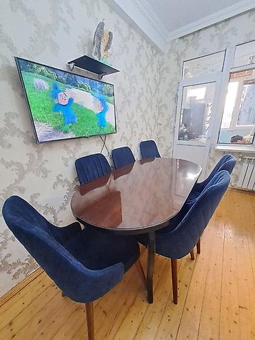 salon stollari: Qonaq otağı üçün, İşlənmiş, Açılmayan, Oval masa, 6 stul — 1