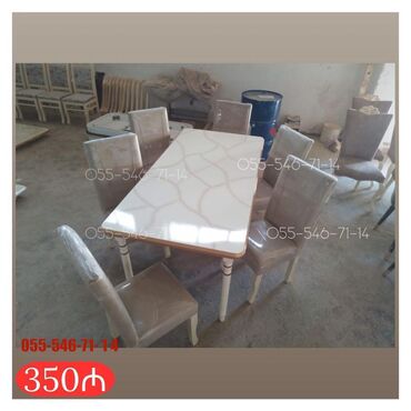 Sifarişlə masa və oturacaq dəstləri: Dördbucaq masa, Qonaq otağı üçün, Digər adam sayı, Zəmanətsiz — 2