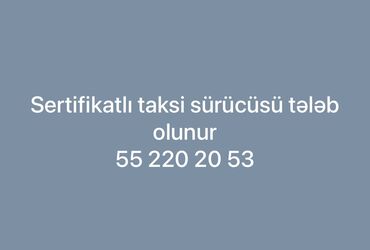 taksi iş: Taksi sürücüsü tələb olunur