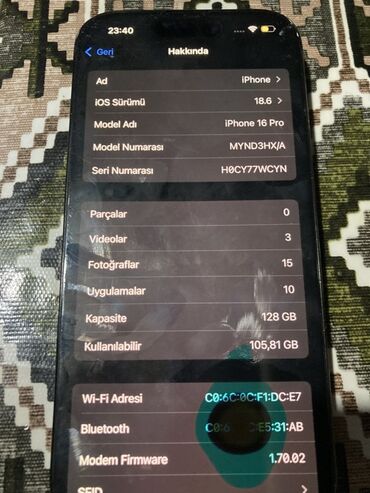 продать бу холодильник: IPhone 16 Pro, 128 GB, Space Gray, Face ID