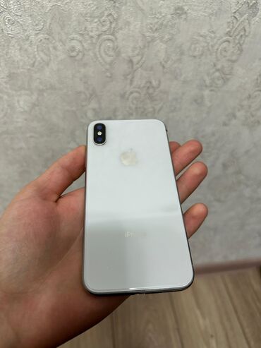 Apple iPhone: IPhone X, Б/у, 256 ГБ, Белый, Защитное стекло, Чехол, Кабель, 100 %