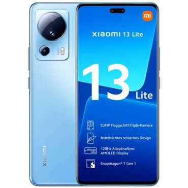 note 10: Xiaomi, 13 Lite, Колдонулган, 256 ГБ, түсү - Көк, 2 SIM, eSIM