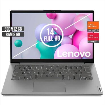 lenovo notebook qiymetleri: Yeni Lenovo 14 ", AMD Ryzen 5, 256 GB, Ünvandan götürmə, Ödənişli çatdırılma